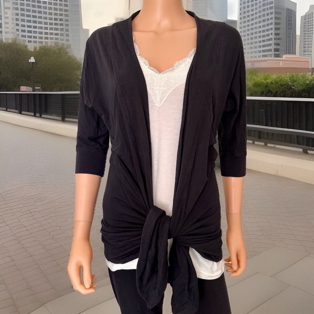 Lululemon Namaste Cover Up Wrap Cardigan Sweater Black Size 4